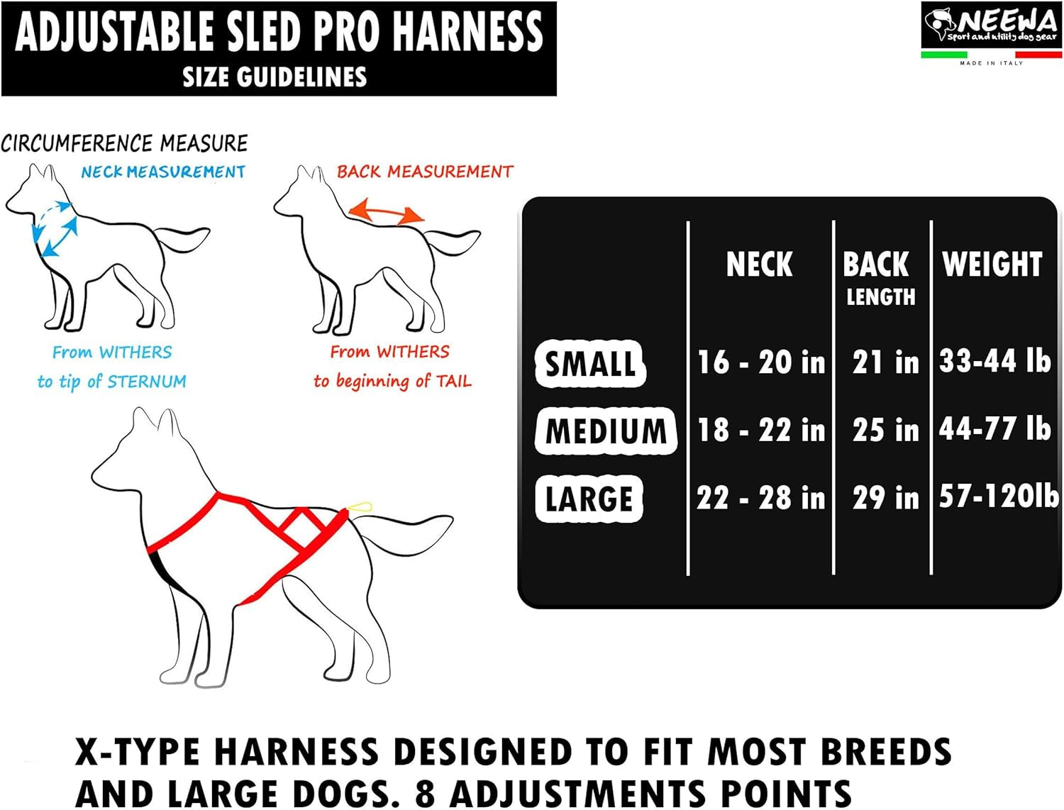 Adjustable Sled Pro Harness (Small, Yellow), Dog Harness Large Breed, Dog Pulling Harness, Giant Dog Harness, Sled Harness for Pulling, Great for Dog Joring